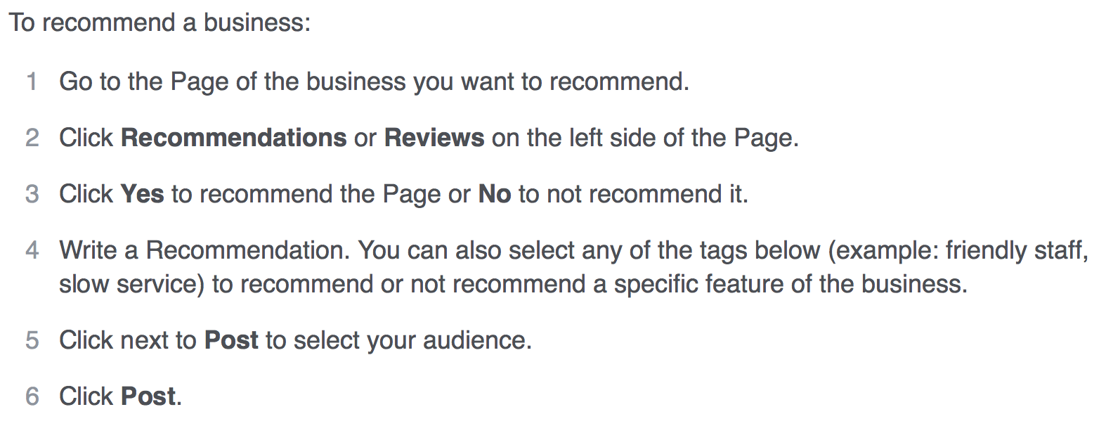 How to leave a recommendation